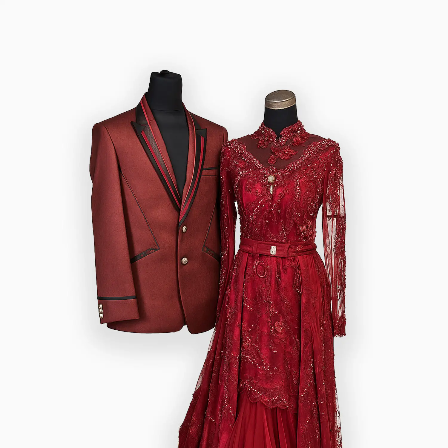 Modern Set Merah Maroon - Image 1